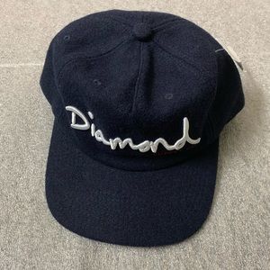 New Diamond Supply Co OG Script Wool SnapBack Navy